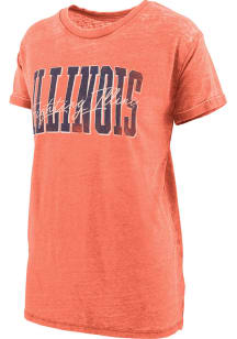 Illinois Fighting Illini Orange Pressbox Boyfriend Short Sleeve T-Shirt