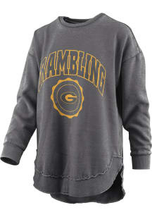 Pressbox Grambling State Tigers Womens Black Vintage Burnout Crew Sweatshirt