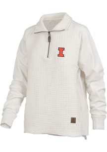 Womens Illinois Fighting Illini Ivory Pressbox Salem Qtr Zip