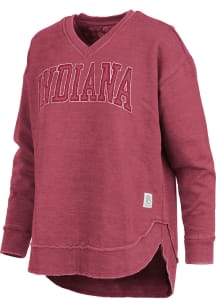 Pressbox Indiana Hoosiers Womens Crimson West Hall Crew Sweatshirt