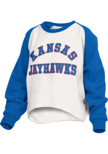 Pressbox Kansas Jayhawks Womens  Lotus Crew Sweatshirt