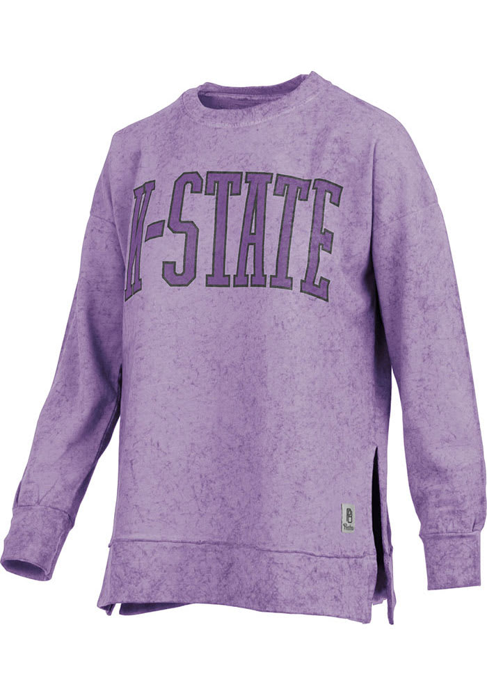 Pressbox K-State Wildcats Womens Purple Sun Washed Crew Sweatshirt
