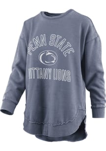 Pressbox Penn State Nittany Lions Womens Navy Blue Poncho Crew Sweatshirt
