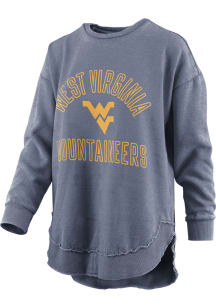 Pressbox West Virginia Mountaineers Womens Navy Blue Poncho Crew Sweatshirt