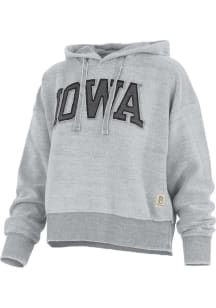 Pressbox Iowa Hawkeyes Womens Grey Oxford Hooded Sweatshirt