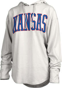 Pressbox Kansas Jayhawks Womens White San Bruno Hooded Sweatshirt