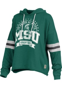 Pressbox Michigan State Spartans Womens Green Moonstone Hooded Sweatshirt