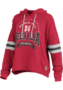 Pressbox Nebraska Cornhuskers Womens Red Moonstone Hooded Sweatshirt
