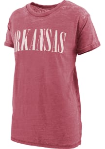 Pressbox Arkansas Razorbacks Womens Crimson Boyfriend Short Sleeve T-Shirt
