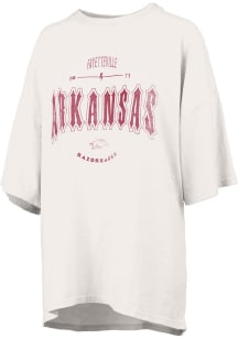 Pressbox Arkansas Razorbacks Womens White RNR Short Sleeve T-Shirt