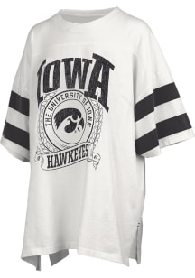 Pressbox Iowa Hawkeyes Womens White Floyd Short Sleeve T-Shirt