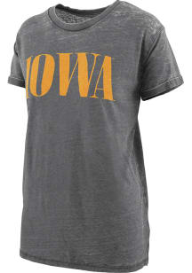 Pressbox Iowa Hawkeyes Womens Black Boyfriend Short Sleeve T-Shirt