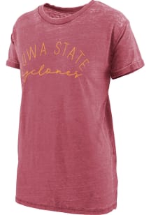 Pressbox Iowa State Cyclones Womens Crimson Boyfriend Short Sleeve T-Shirt