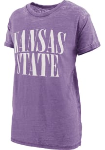 Pressbox K-State Wildcats Womens Purple Boyfriend Short Sleeve T-Shirt