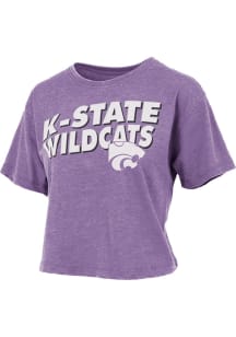 Pressbox K-State Wildcats Womens Purple Vintage Short Sleeve T-Shirt