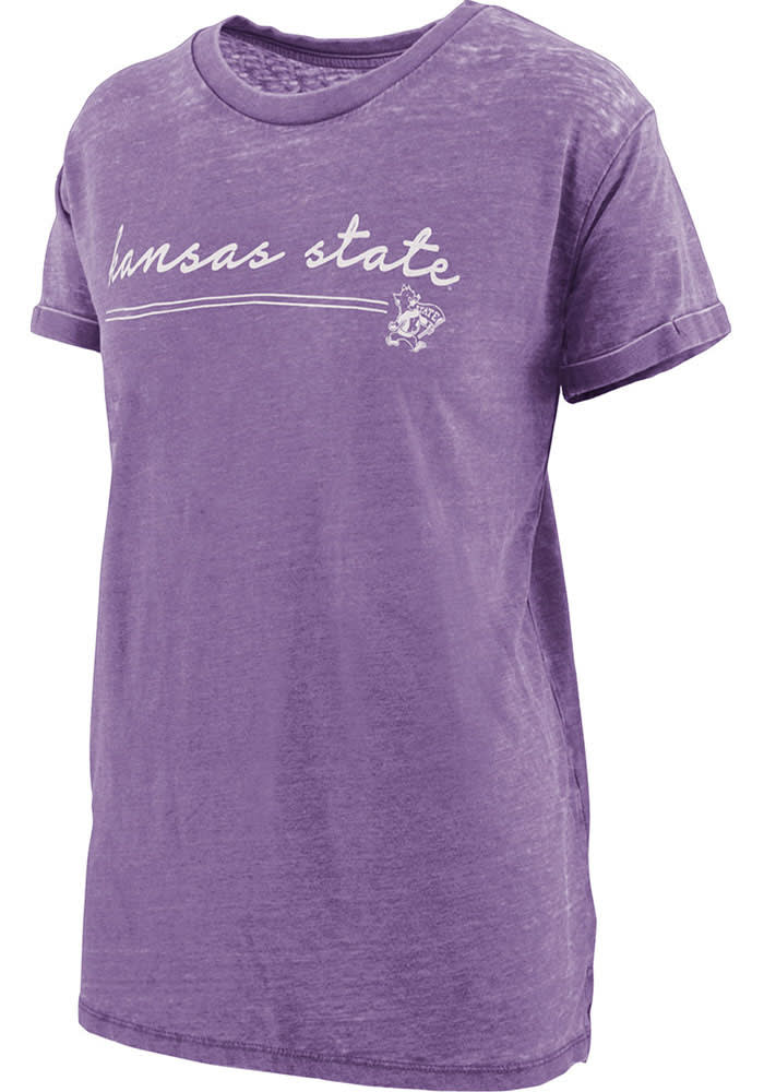 Pressbox K-State Wildcats Womens Purple Boyfriend Short Sleeve T-Shirt