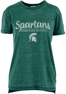 Pressbox Michigan State Spartans Womens Green Boyfriend Short Sleeve T-Shirt