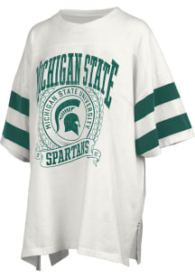 Pressbox Michigan State Spartans Womens White Floyd Short Sleeve T-Shirt