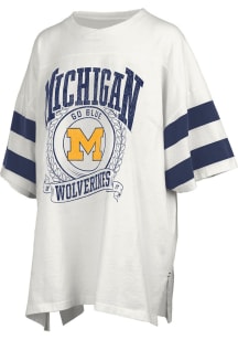 Pressbox Michigan Wolverines Womens White Floyd Short Sleeve T-Shirt