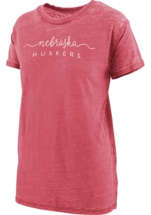 Pressbox Nebraska Cornhuskers Womens Red Boyfriend Short Sleeve T-Shirt