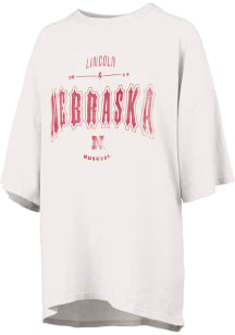 Pressbox Nebraska Cornhuskers Womens White RNR Short Sleeve T-Shirt