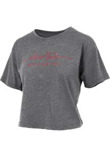 Pressbox Ohio State Buckeyes Womens Black Vintage Short Sleeve T-Shirt