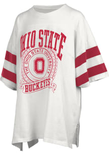 Pressbox Ohio State Buckeyes Womens White Floyd Short Sleeve T-Shirt