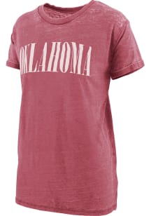 Pressbox Oklahoma Sooners Womens Crimson Boyfriend Short Sleeve T-Shirt