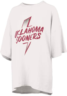 Pressbox Oklahoma Sooners Womens White RNR Short Sleeve T-Shirt