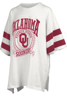Pressbox Oklahoma Sooners Womens White Floyd Short Sleeve T-Shirt