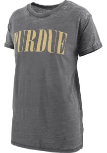 Pressbox Purdue Boilermakers Womens Black Boyfriend Short Sleeve T-Shirt