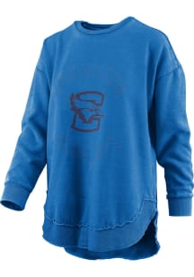 Pressbox Creighton Bluejays Womens Blue Bakersfield Vintage Crew Sweatshirt