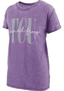 Pressbox TCU Horned Frogs Womens Purple Boyfriend Short Sleeve T-Shirt