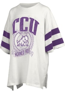 Pressbox TCU Horned Frogs Womens White Floyd Short Sleeve T-Shirt