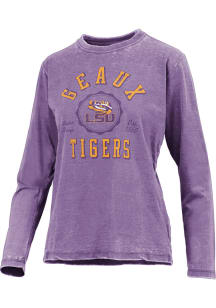 Pressbox LSU Tigers Womens Purple Vintage Burnout LS Tee