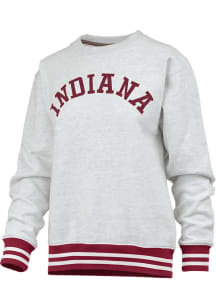 Pressbox Indiana Hoosiers Womens Grey Homecoming Crew Sweatshirt