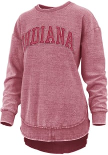 Pressbox Indiana Hoosiers Womens Crimson Ponchoville Crew Sweatshirt