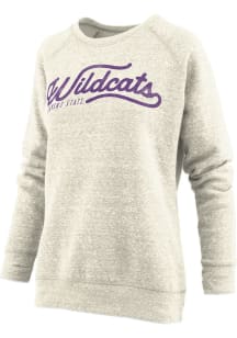 Womens K-State Wildcats Ivory Pressbox Knobi Big Country Crew Sweatshirt