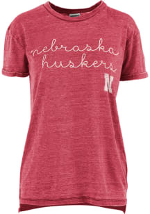 Nebraska Cornhuskers Red Pressbox Boyfriend Short Sleeve T-Shirt