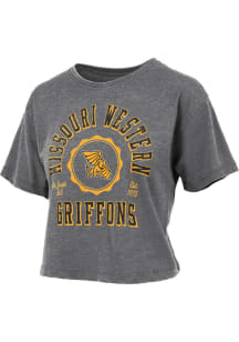 Pressbox Missouri Western Griffons Womens Black Burnout Short Sleeve T-Shirt