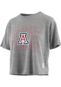 Pressbox Arizona Wildcats Womens Grey Knobi Crop Short Sleeve T-Shirt