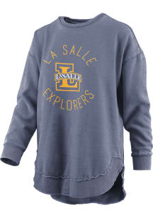 Pressbox La Salle Explorers Womens Navy Blue Bakersfield Crew Sweatshirt