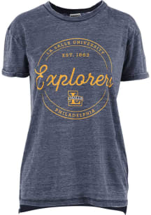Pressbox La Salle Explorers Womens Navy Blue Vintage Short Sleeve T-Shirt