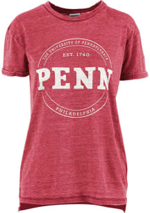 Pressbox Pennsylvania Quakers Womens Red Vintage Short Sleeve T-Shirt