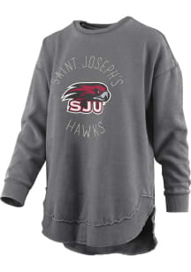 Pressbox Saint Josephs Hawks Womens Black Bakersfield Crew Sweatshirt