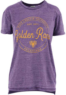 Pressbox West Chester Golden Rams Womens Purple Vintage Short Sleeve T-Shirt
