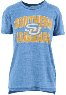 Pressbox Southern University Jaguars Womens Light Blue Maxine Short Sleeve T-Shirt