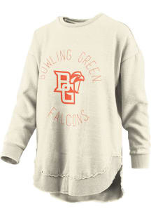 Womens Illinois Fighting Illini White Pressbox Glitter Hooded Sweatshirt