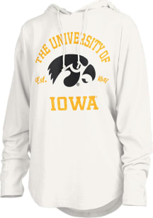 Pressbox Iowa Hawkeyes Womens White Glitter Hooded Sweatshirt