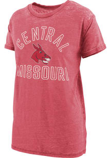 Pressbox Central Missouri Mules Womens Red Ella Seal Short Sleeve T-Shirt
